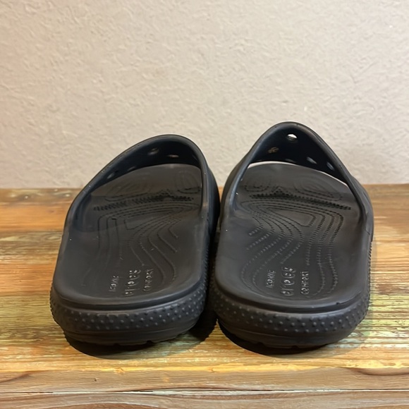 Crocs Classic Black Slides Mens Size 4 - Picture 4 of 7